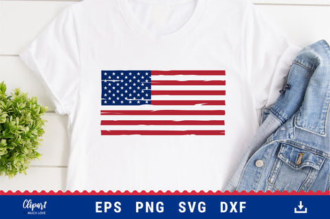 American Flag SVG, American flag decal, USA flag svg, dxf SVG ClipartMuchLove 