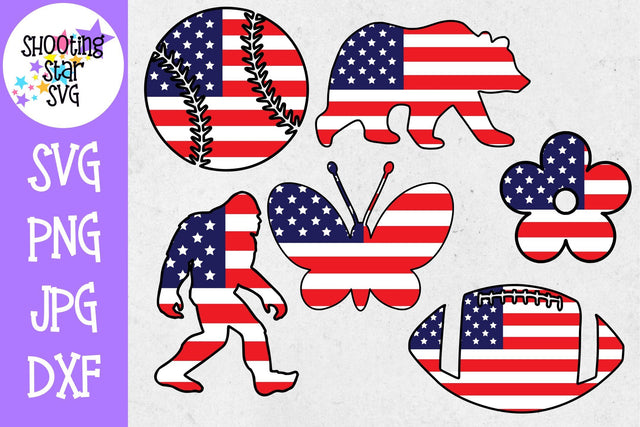 American Flag SVG Bundle - Fourth of July SVG Bundle SVG ShootingStarSVG 