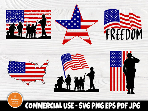 American Flag SVG Bundle, July 4th, Patriotic Svg SVG TonisArtStudio 