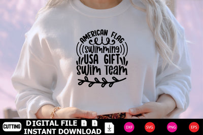 American Flag Swimming USA Gift Swim Team SVG cut files SVG Shahin alam 