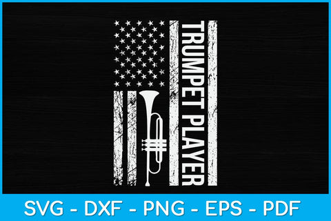 American Flag Trumpet Player Svg Cutting File SVG Helal 