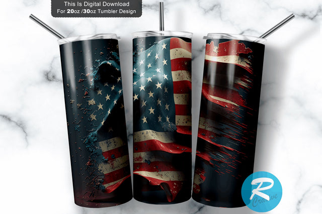 American flag US 20 oz / 30 oz Tumbler PNG Sublimation Regulrcrative 