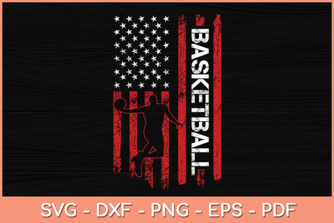 American Flag Vintage Basketball Svg Cutting File SVG Helal 