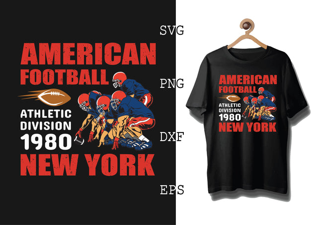 American Football Athletic Division 1980 New York Svg, Football Season Svg, Football Team Svg, American Football Team Svg SVG DesignTShirt 