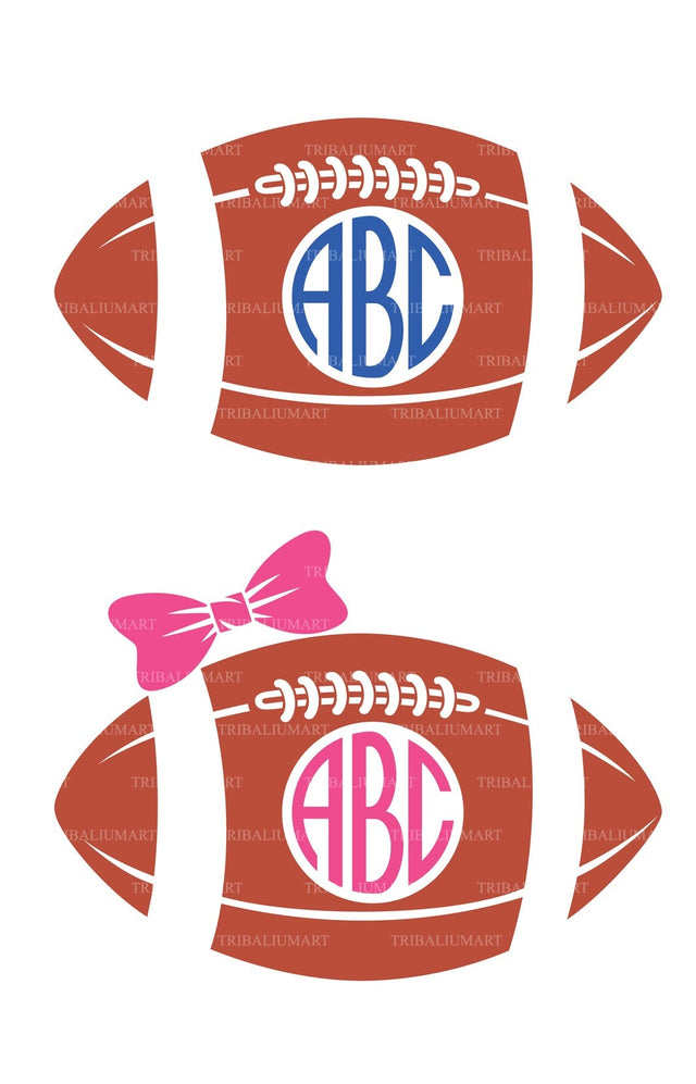 American Football Ball monogram SVG TribaliumArtSF 