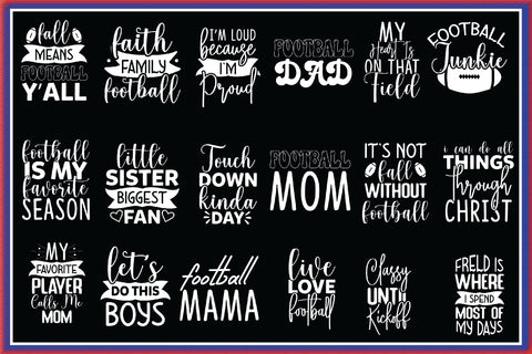 American Football Bundle 20 Designs SVG Creativeart88 