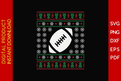 American Football Christmas Ugly Design SVG PNG EPS Cut File SVG Creativedesigntee 