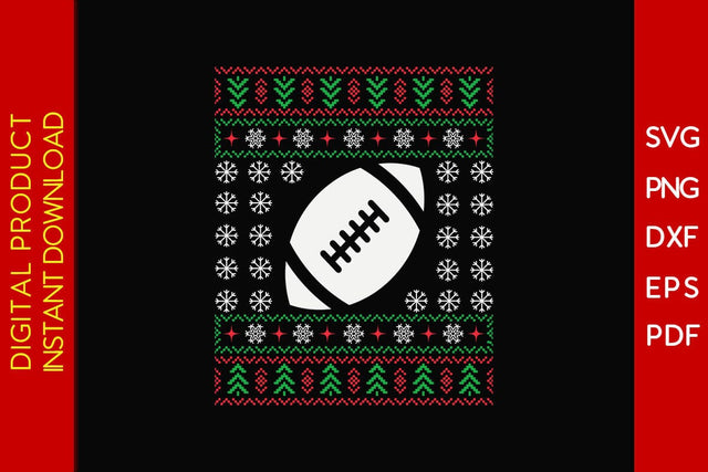American Football Christmas Ugly Design SVG PNG EPS Cut File SVG Creativedesigntee 