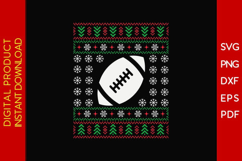 American Football Christmas Ugly Design SVG PNG EPS Cut File SVG Creativedesigntee 