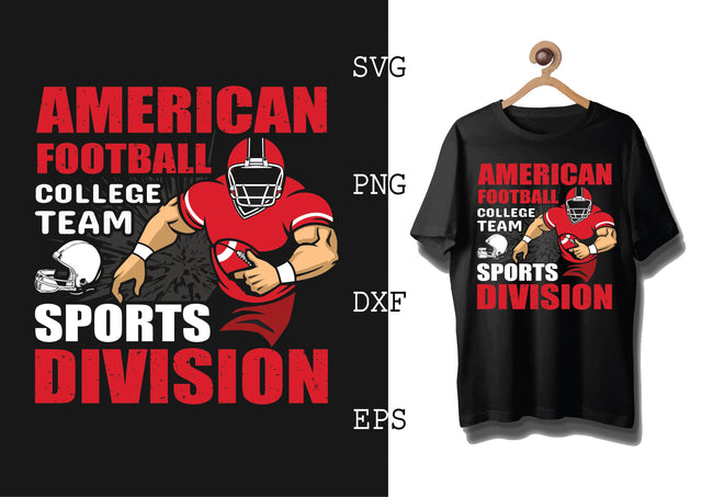 American Football College Team Sports Division Svg, Football Season Svg, Football Team Svg, American Football Team Svg SVG DesignTShirt 