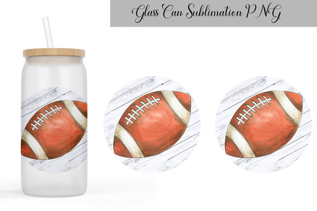 American Football Glass Can Sublimation WatercolorColorDream 