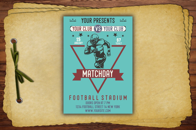 American Football Match Flyer Print Template SVG Jagonath Roy 