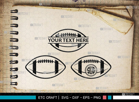 American Football Monogram, American Football Silhouette, American Football SVG Cut Files, Football Silhouette, Heart Shape Ball Svg, Sports Svg, Football Svg, SB00100 SVG ETC Craft 