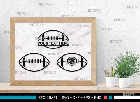 American Football Monogram, American Football Silhouette, American Football SVG Cut Files, Football Silhouette, Heart Shape Ball Svg, Sports Svg, Football Svg, SB00100 SVG ETC Craft 