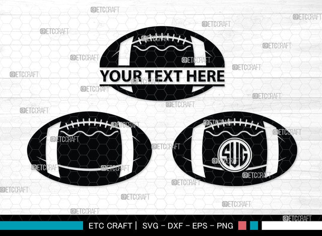 American Football Monogram, American Football Silhouette, American Football SVG Cut Files, Football Silhouette, Heart Shape Ball Svg, Sports Svg, Football Svg, SB00100 SVG ETC Craft 