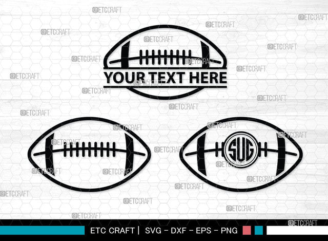 American Football Monogram, American Football Silhouette, American Football SVG Cut Files, Football Silhouette, Heart Shape Ball Svg, Sports Svg, Football Svg, SB00100 SVG ETC Craft 