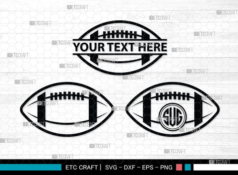 American Football Monogram, American Football Silhouette, American Football SVG Cut Files, Football Silhouette, Heart Shape Ball Svg, Sports Svg, Football Svg, SB00100 SVG ETC Craft 
