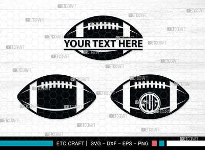 American Football Monogram, American Football Silhouette, American Football SVG Cut Files, Football Silhouette, Heart Shape Ball Svg, Sports Svg, Football Svg, SB00100 SVG ETC Craft 