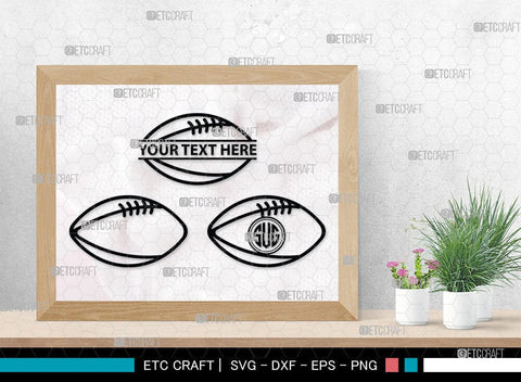 American Football Monogram, American Football Silhouette, American Football SVG Cut Files, Football Silhouette, Heart Shape Ball Svg, Sports Svg, Football Svg, SB00100 SVG ETC Craft 