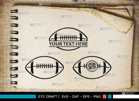 American Football Monogram, American Football Silhouette, American Football SVG Cut Files, Football Silhouette, Heart Shape Ball Svg, Sports Svg, Football Svg, SB00100 SVG ETC Craft 