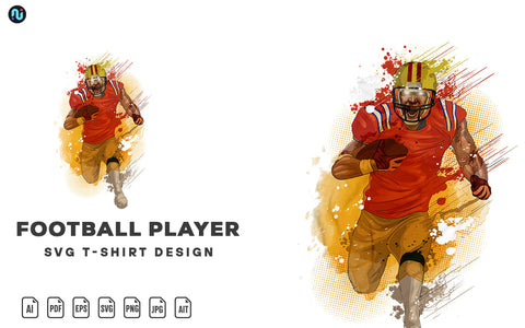 American Football Player SVG T-Shirt Design. SVG naemmiah021 