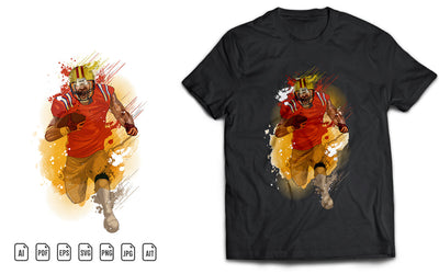 American Football Player SVG T-Shirt Design. SVG naemmiah021 