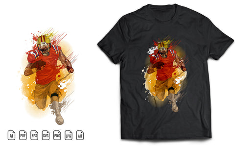 American Football Player SVG T-Shirt Design. SVG naemmiah021 