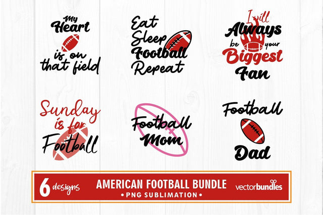 American football quotes sublimation bundle png Sublimation vectorbundles 