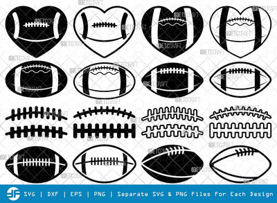 American Football SVG Cut Files | Football Silhouette | Sports Svg | Football Bundle SVG ETC Craft 