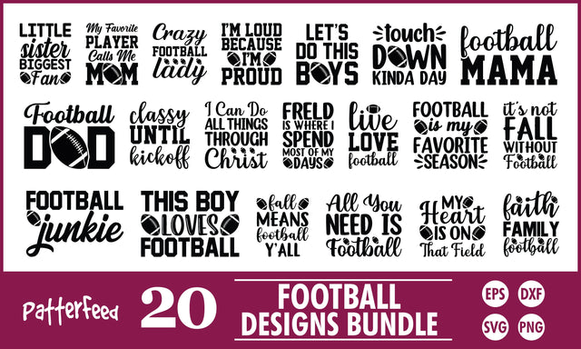 American Football SVG Designs Bundle SVG PatternFeed8 