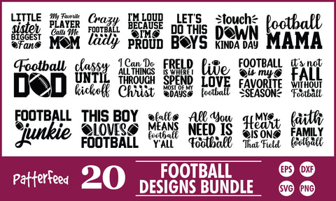 American Football SVG Designs Bundle SVG PatternFeed8 