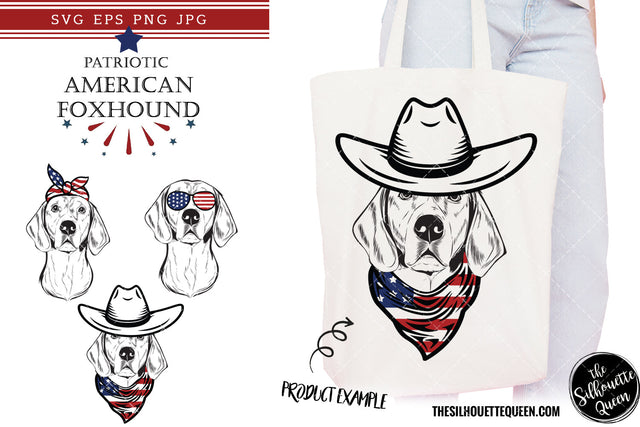 American Foxhound Dog Patriotic Cut files and Sublimation SVG Loveleen Kaur 