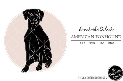 American Foxhound Sketch SVG Loveleen Kaur 