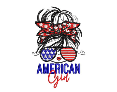 American Girl Embroidery Design, 4 sizes, Instant Download Embroidery/Applique DESIGNS Nino Nadaraia 