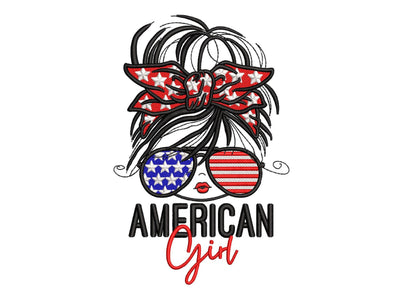 American Girl Embroidery Design, 4 sizes, Instant Download Embroidery/Applique DESIGNS Nino Nadaraia 
