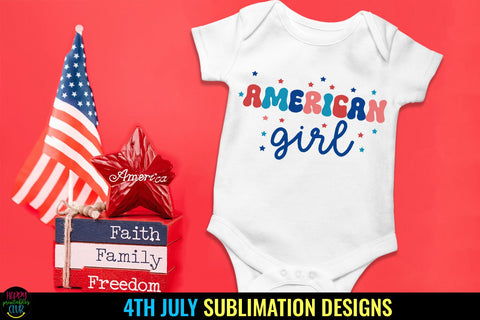 American Girl I 4th of July Sublimation I Patriotic PNG Sublimation Happy Printables Club 