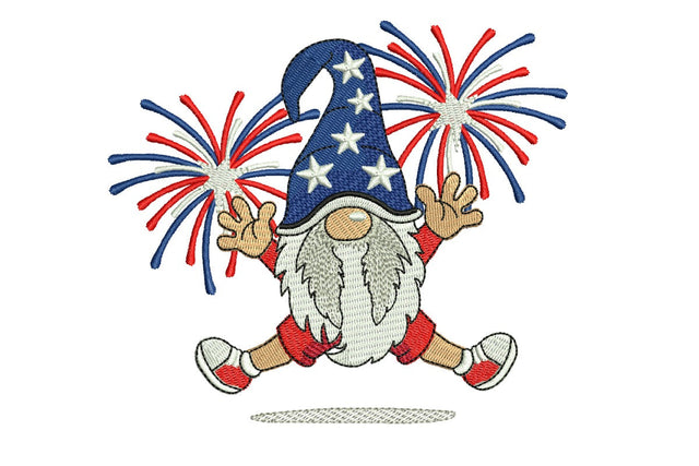 American Gnome Embroidery Design, 4th July Gnome Embroidery Design, Patriotic Independence Day Embroidery File Embroidery/Applique DESIGNS NextEmbroidery 