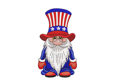 American Gnome Embroidery Design, 4th July Gnome Embroidery File, Patriotic Independence Day Embroidery Design, 3 sizes, Instant Download Embroidery/Applique DESIGNS Nino Nadaraia 