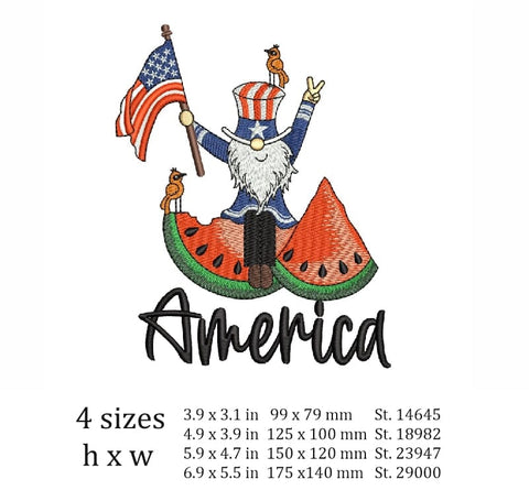 American gnome Embroidery/Applique DESIGNS ArtEMByNatalia 