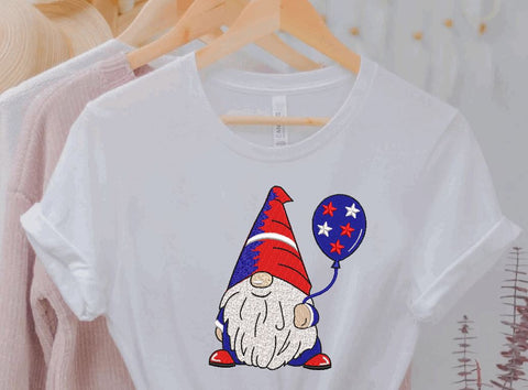 American Gnome with balloon Machine Embroidery Design Embroidery/Applique DESIGNS Canada Embroidery 