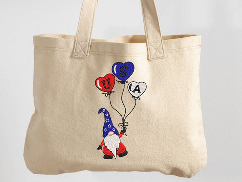 American Gnome with balloons, USA Embroidery/Applique DESIGNS Canada Embroidery 
