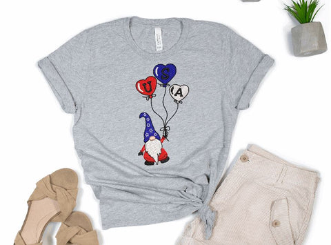 American Gnome with balloons, USA Embroidery/Applique DESIGNS Canada Embroidery 