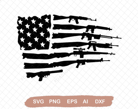 American Gun Flag svg, Rifle flag svg, Guns svg, 2nd Amendment svg, Distressed flag svg, Military svg - Printable, Cricut SVG DiamondDesign 