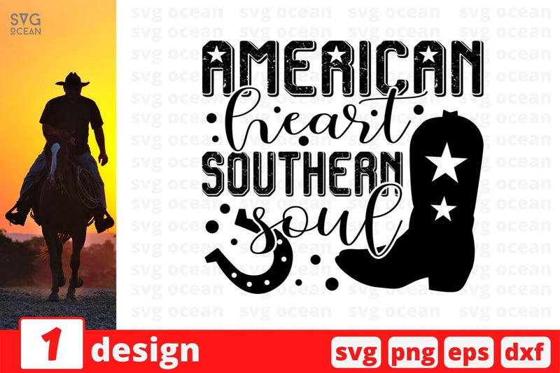 American heart southern soul SVG Cut File - So Fontsy