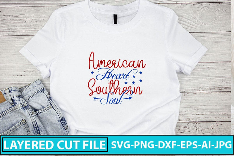 American Heart Southern Soul SVG Cut File - So Fontsy