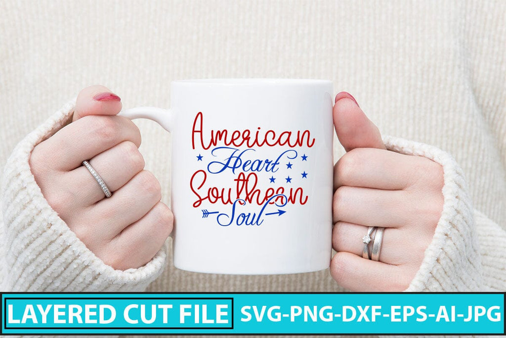 American Heart Southern Soul SVG Cut File - So Fontsy