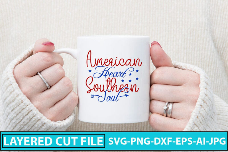 American Heart Southern Soul SVG Cut File - So Fontsy