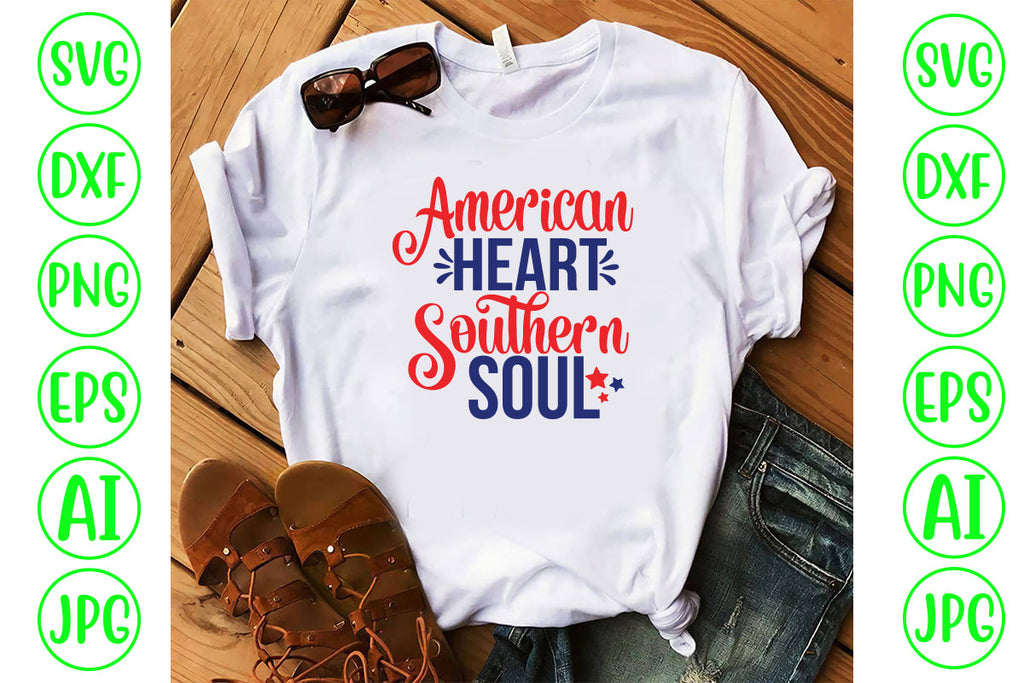 American Heart Southern Soul Svg Cut File - So Fontsy