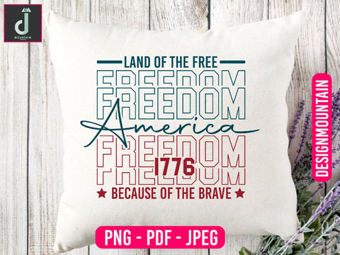 American Land of the free because of the brave since 1776 Png design Sublimation Alihossainbd 