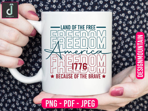 American Land of the free because of the brave since 1776 Png design Sublimation Alihossainbd 